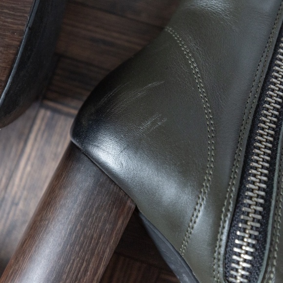 ALL SAINTS Thea Leather Zip Platform Ankle Boots, Green, Size US 7.5/8 (EU 38) - Picture 12 of 15